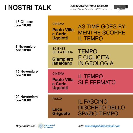 Palinsesto dei quattro incontri con Università di Parma