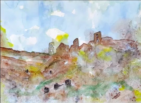 Cesar Ceballos, Cielo blu sopra tombe Etrusche