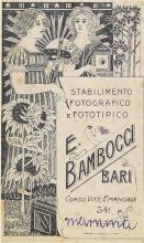 E. Bambocci, retro di fotografia, fine '800